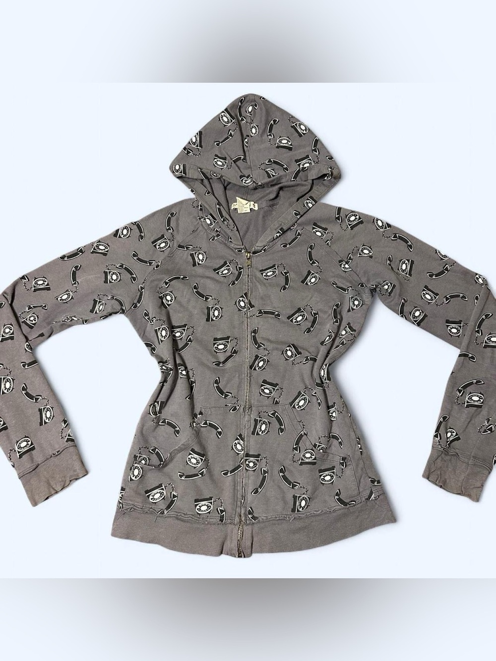 Y2K Emo Grey Graphic Hoodie by Forever 21!